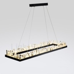 Luminária pendente retangular de cristal com design mais recente