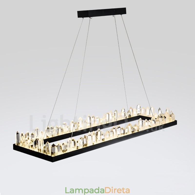 Luminária pendente retangular de cristal com design mais recente