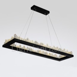 Luminária pendente retangular de cristal com design mais recente