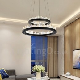 Modern Fashion Double Circle Cristal Pendant Light
