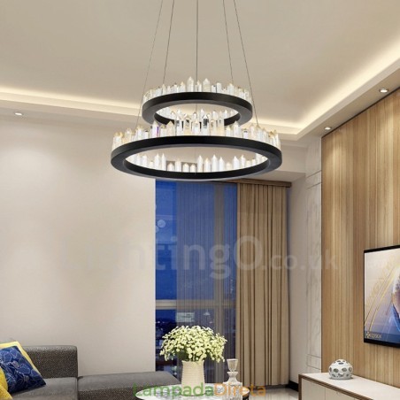 Modern Fashion Double Circle Cristal Pendant Light Modern Fashion Double Circle Cristal Pendant Light