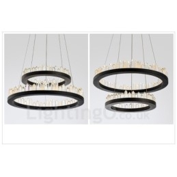 Modern Fashion Double Circle Cristal Pendant Light
