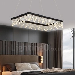Luminária pendente de cristal nórdico Luminária pendente retangular de atmosfera Iluminação pós-moderna