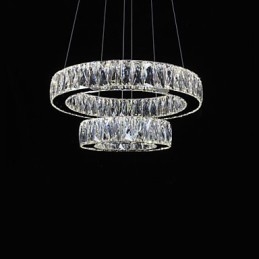 Lustre de cristal Luzes Iluminação moderna Dois anéis D2040 K9 Grandes luminárias de teto de cristal para casa
