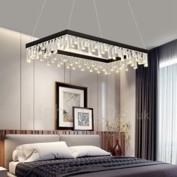 Luminária pendente de cristal nórdico Luminária pendente retangular de atmosfera Iluminação pós-moderna
