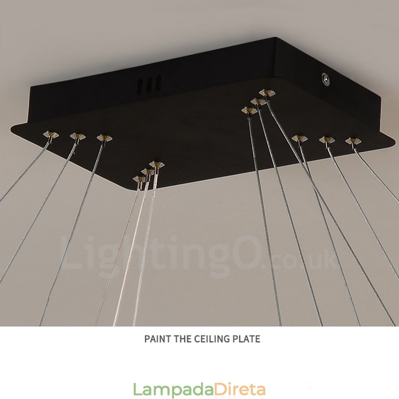 Luminária pendente de cristal nórdico Luminária pendente retangular de atmosfera Iluminação pós-moderna