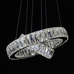 Lustre de cristal Luzes Iluminação moderna Dois anéis D2040 K9 Grandes luminárias de teto de cristal para casa