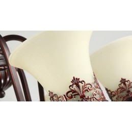 24 Luzes Teto Alto Vintage Country Island Pintura Lustre de Metal com Tons de Vidro Teto Alto