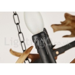 Lustre de chifre de veado rústico de 6 luzes