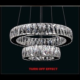 Lustre de cristal Luzes Iluminação moderna Dois anéis D2040 K9 Grandes luminárias de teto de cristal para casa