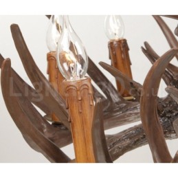 Lustre de chifre retrô artístico rústico de 9 luzes