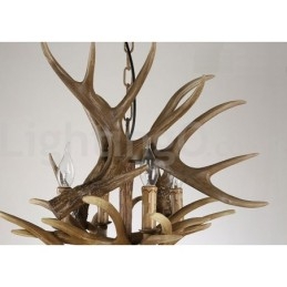 12 Luzes 2 Laços Rústico Artístico Retro Antler Vintage Lustre