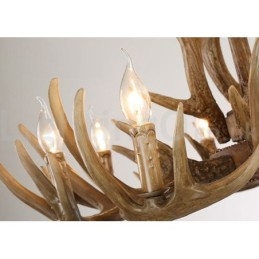 12 Luzes 2 Laços Rústico Artístico Retro Antler Vintage Lustre