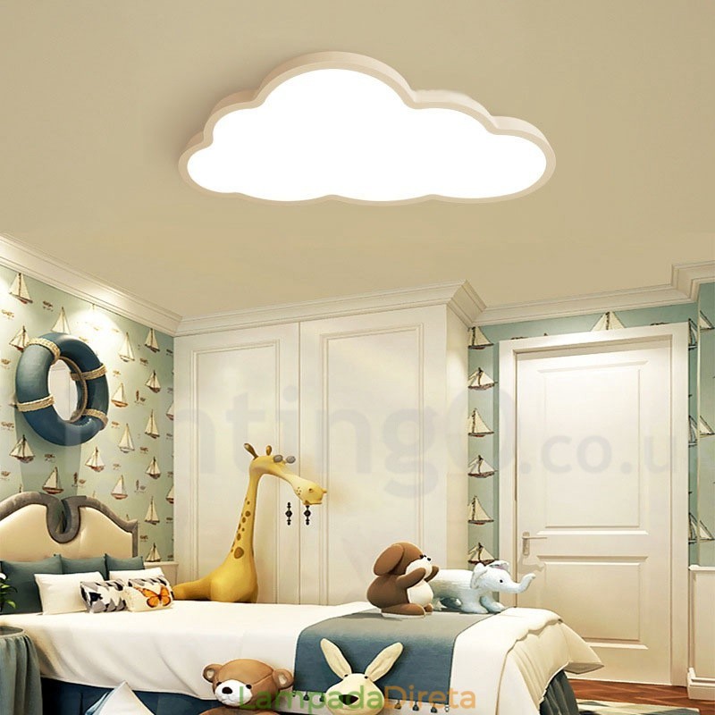 Nuvens ultrafinas reguláveis, estilo nórdico moderno e contemporâneo, luzes de teto embutidas com sombra de acrílico e controle remoto, também podem ser usadas como luz de parede