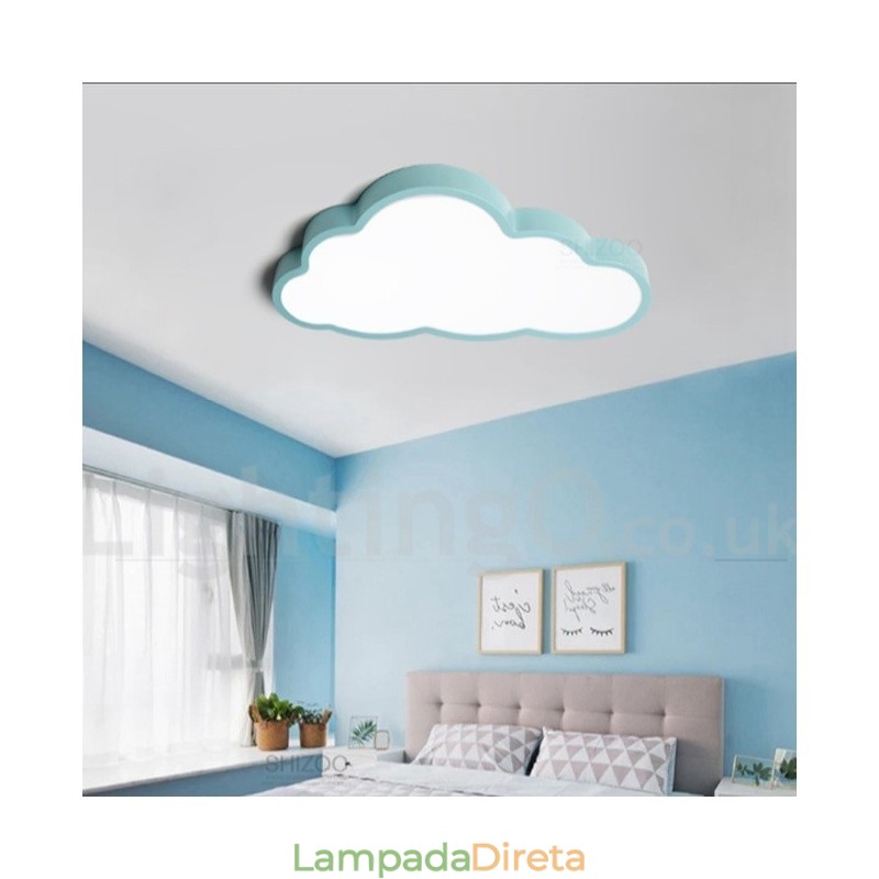 Nuvens ultrafinas reguláveis, estilo nórdico moderno e contemporâneo, luzes de teto embutidas com sombra de acrílico e controle remoto, também podem ser usadas como luz de parede
