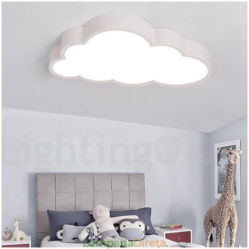 Nuvens ultrafinas reguláveis, estilo nórdico moderno e contemporâneo, luzes de teto embutidas com sombra de acrílico e controle remoto, também podem ser usadas como luz de parede