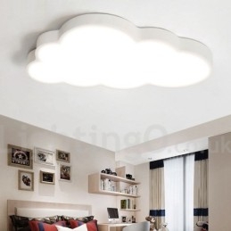 Nuvens ultrafinas reguláveis, estilo nórdico moderno e contemporâneo, luzes de teto embutidas com sombra de acrílico e controle remoto, também podem ser usadas como luz de parede