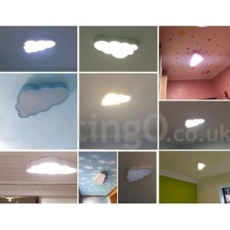 Nuvens ultrafinas reguláveis, estilo nórdico moderno e contemporâneo, luzes de teto embutidas com sombra de acrílico e controle remoto, também podem ser usadas como luz de parede