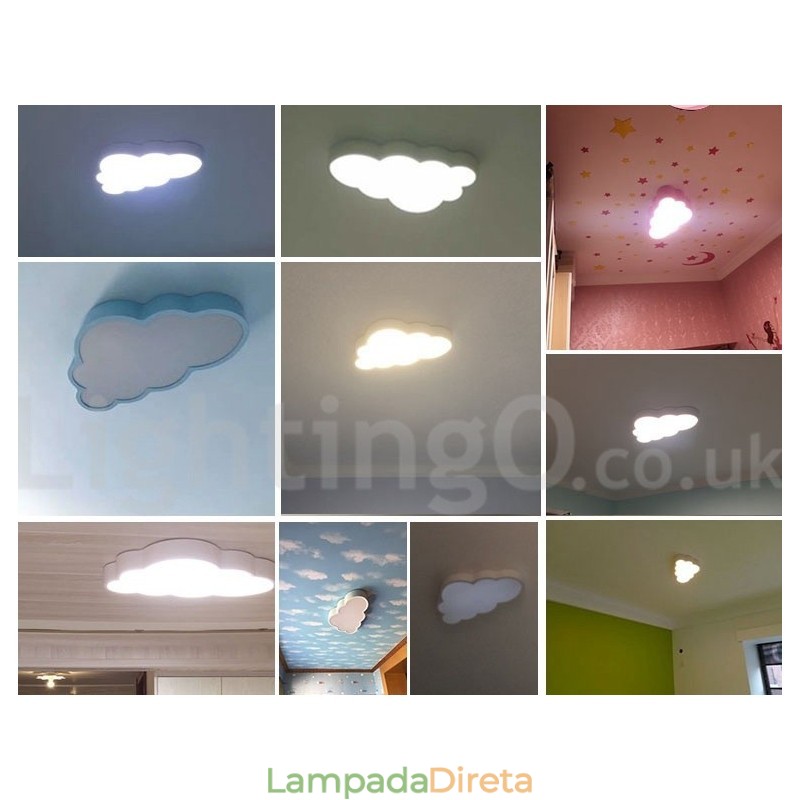 Nuvens ultrafinas reguláveis, estilo nórdico moderno e contemporâneo, luzes de teto embutidas com sombra de acrílico e controle remoto, também podem ser usadas como luz de parede