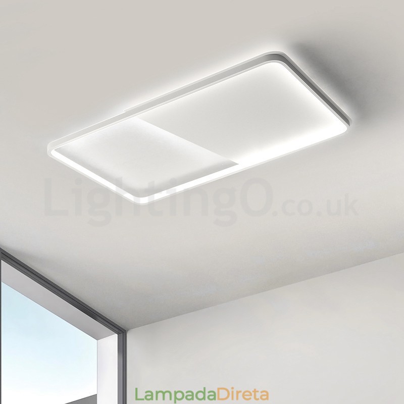 Moderno Minimalista Ultra fino 5 cm Alumínio Retângulo Montagem Embutida Luzes de Teto