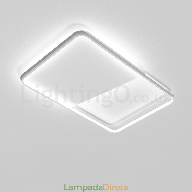 Moderno Minimalista Ultra fino 5 cm Alumínio Retângulo Montagem Embutida Luzes de Teto