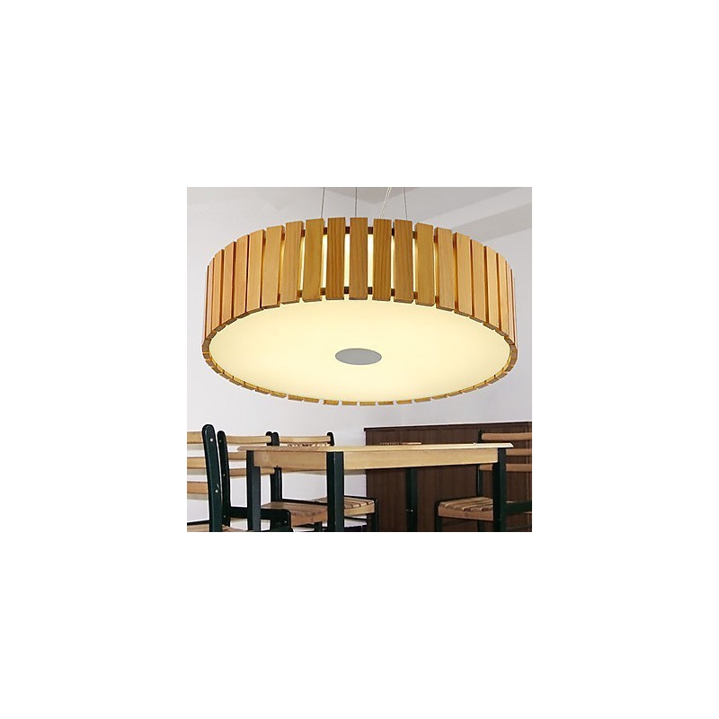 Lustre Mini Estilo Lanterna Madeira Bambu