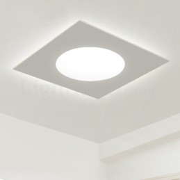 Luminária de teto moderna, elegante, quadrada, fina e embutida