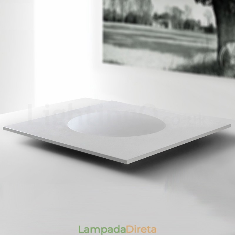 Luminária de teto moderna, elegante, quadrada, fina e embutida
