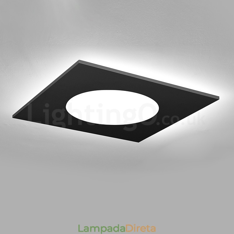 Luminária de teto moderna, elegante, quadrada, fina e embutida