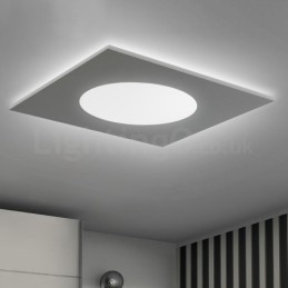Luminária de teto moderna, elegante, quadrada, fina e embutida