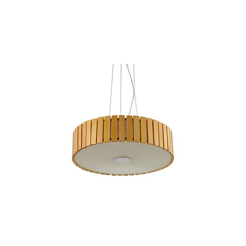 Lustre Mini Estilo Lanterna Madeira Bambu