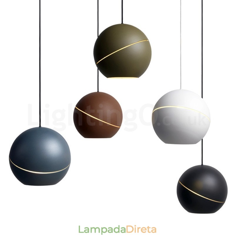 Luminária pendente moderna de cabeceira em forma de bola Luminária pendente