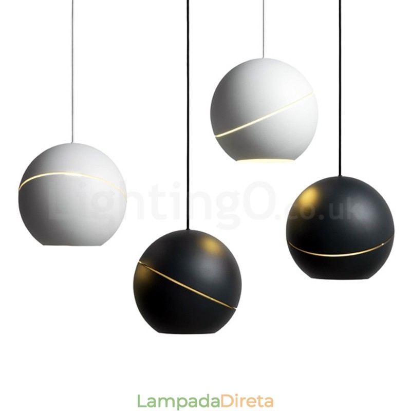 Luminária pendente moderna de cabeceira em forma de bola Luminária pendente