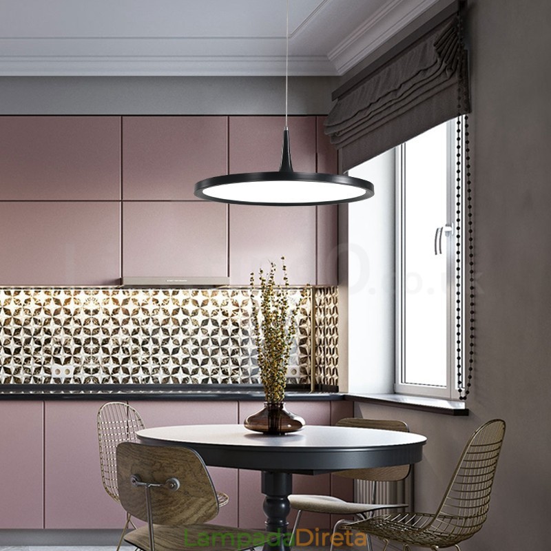 Luminária pendente de cabeça única estilo nórdico ultrafina