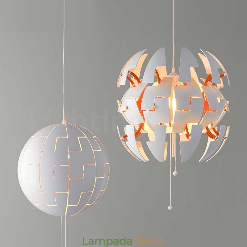 Lustre nórdico moderno bola pingente luz