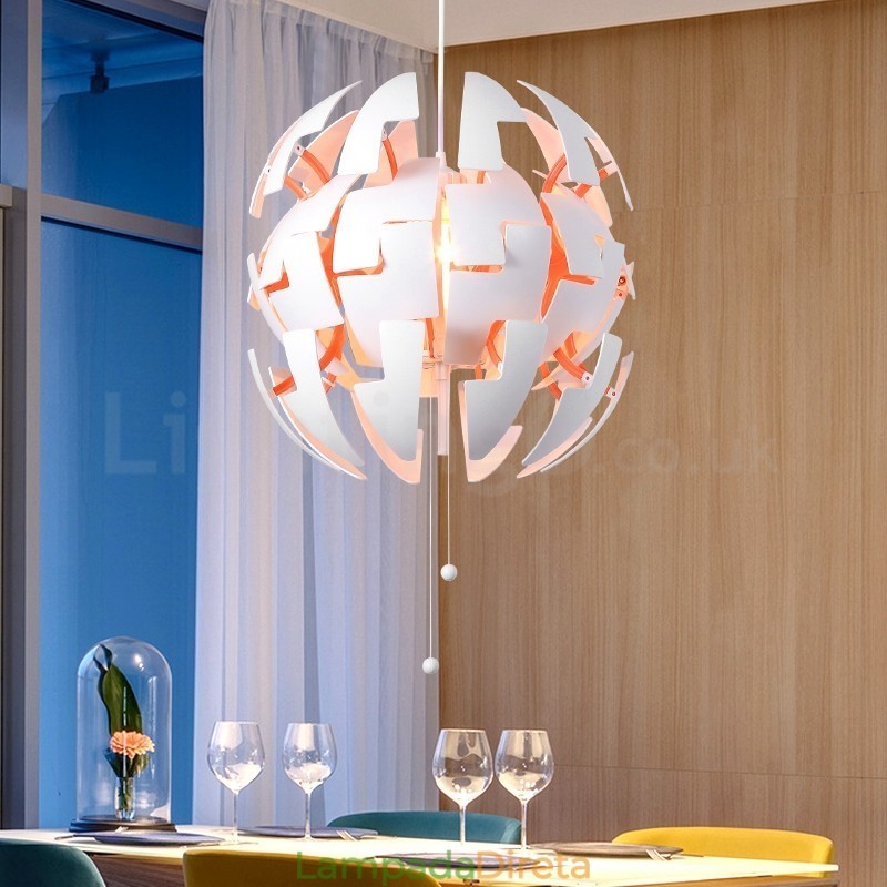 Lustre nórdico moderno bola pingente luz