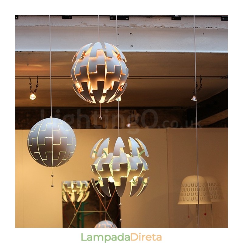 Lustre nórdico moderno bola pingente luz