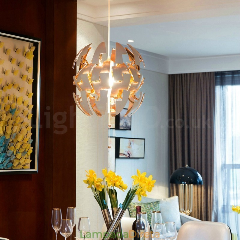 Lustre nórdico moderno bola pingente luz