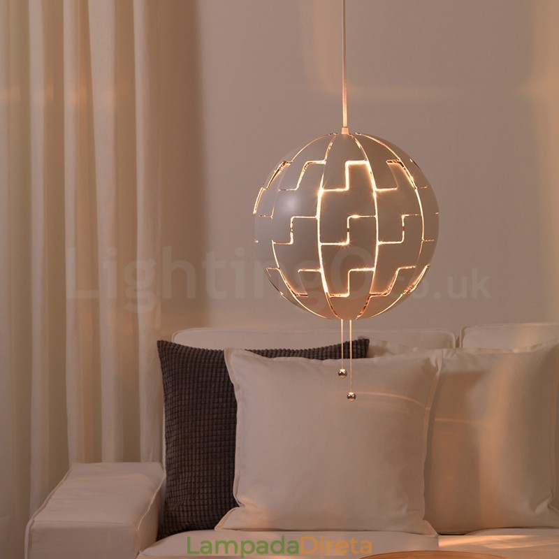 Lustre nórdico moderno bola pingente luz