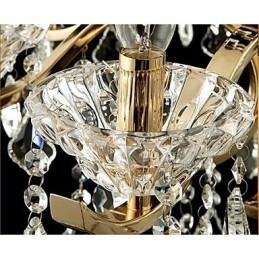 Lustre de cristal de ferro forjado de ouro de alta qualidade 6 luzes