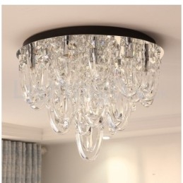 Luminária de teto embutida de cristal de luxo, poste moderno