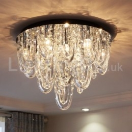Luminária de teto embutida de cristal de luxo, poste moderno