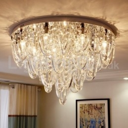 Luminária de teto embutida de cristal de luxo, poste moderno