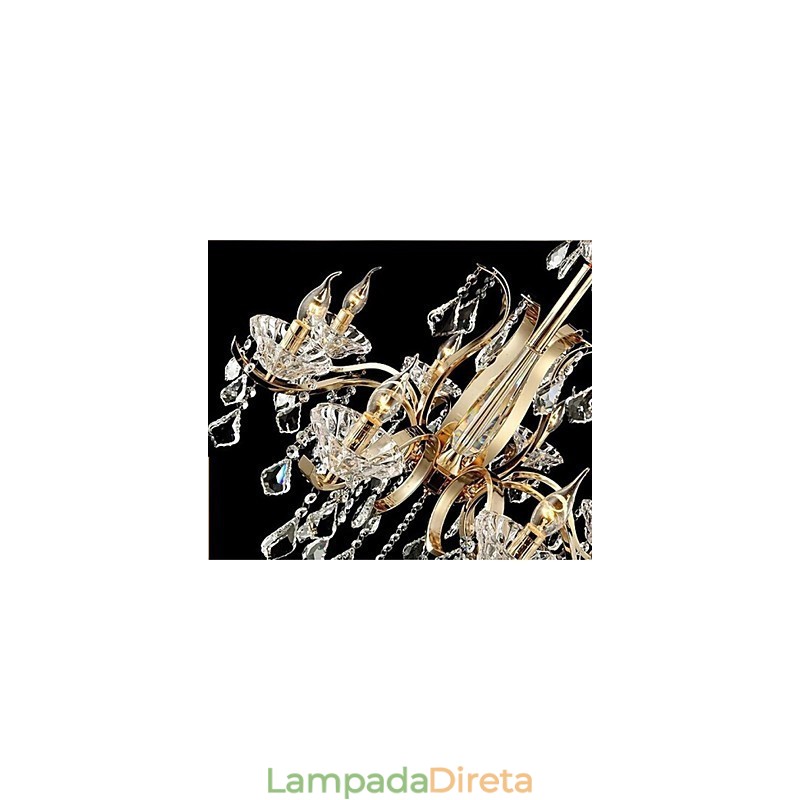 Lustre de cristal de ferro forjado de ouro de alta qualidade 6 luzes