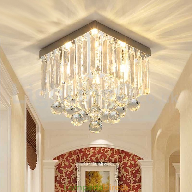 Luzes de teto de cristal quadrado moderno embutido