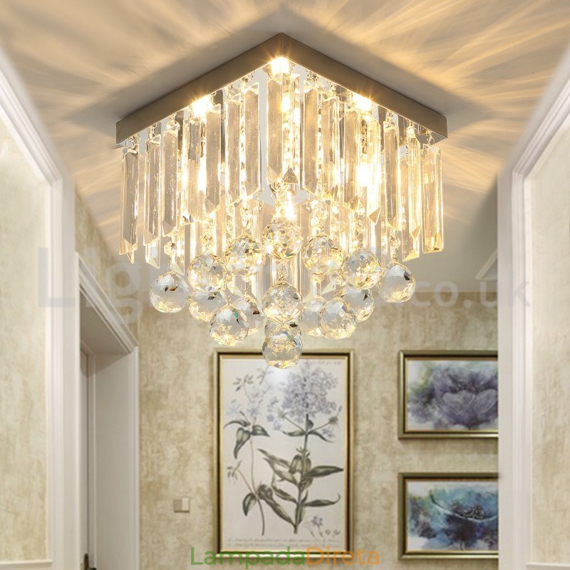 Luzes de teto de cristal quadrado moderno embutido