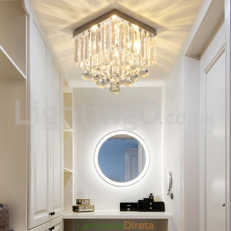 Luzes de teto de cristal quadrado moderno embutido