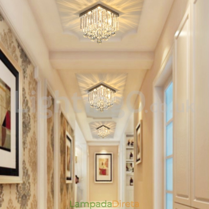 Luzes de teto de cristal quadrado moderno embutido