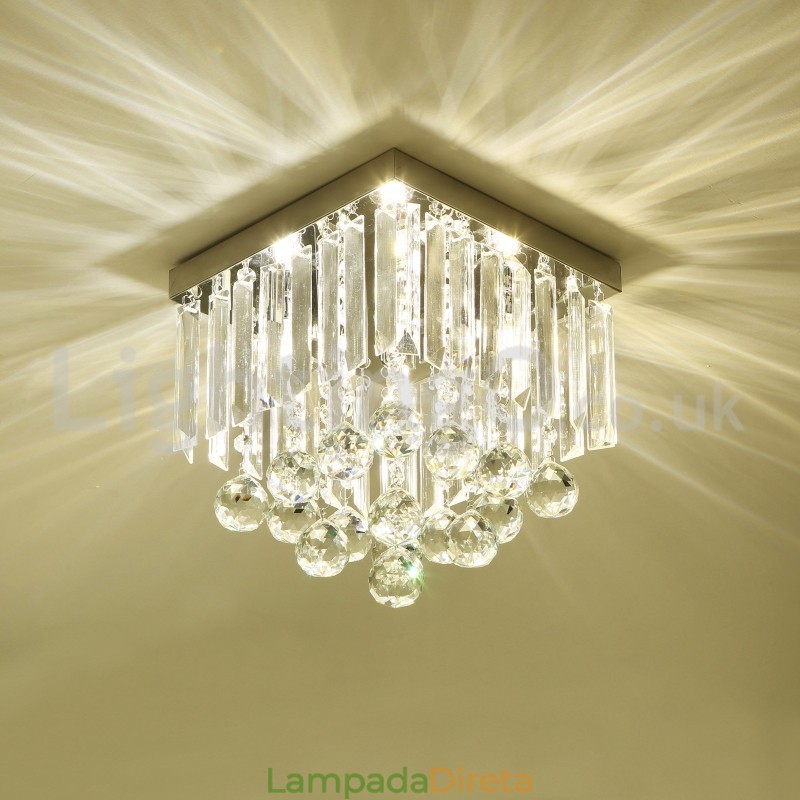 Luzes de teto de cristal quadrado moderno embutido