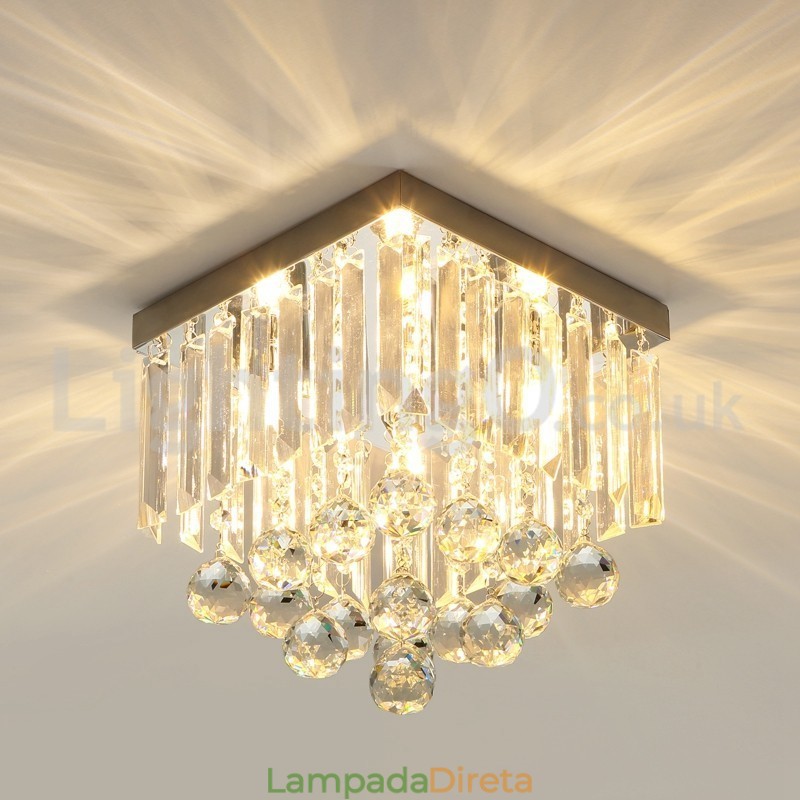 Luzes de teto de cristal quadrado moderno embutido